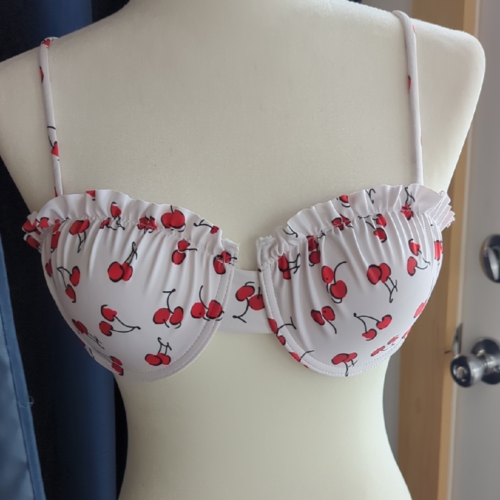 Cherry Print Women's Swim Top - Picture 4 of 4